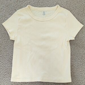 Brandy Melville Cream Cotton Tee